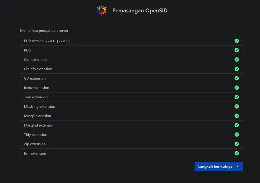 Memeriksa Persyaratan Server