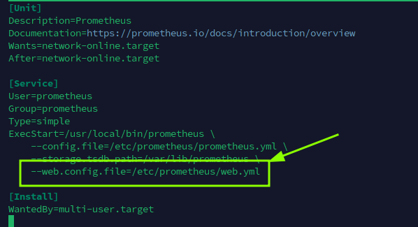 Authentikasi Prometheus - Konfigurasi Sysstemd