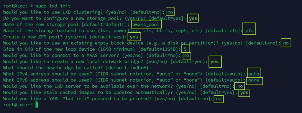 LXD Initialize