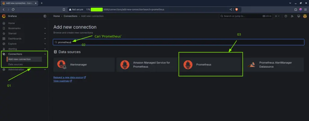 Menambahkan Prometheus Data Source