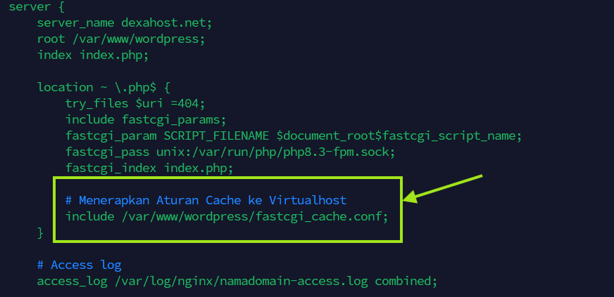 Menerapkan Aturan Cache ke Virtualhost