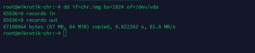 Deploy Mikrotik CHR ke Disk