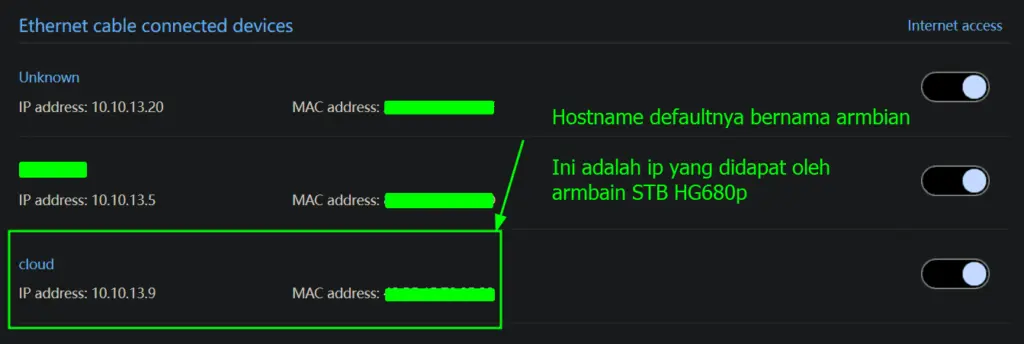Install Armbian - Check IP Address yang didapatkan Armbian