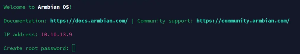 Install Armbian - Tampilan Awal