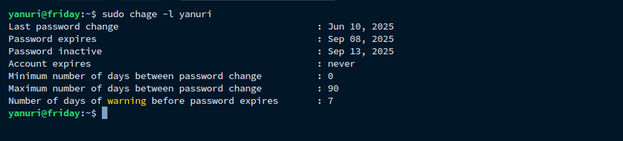 Set Expired Password di Linux