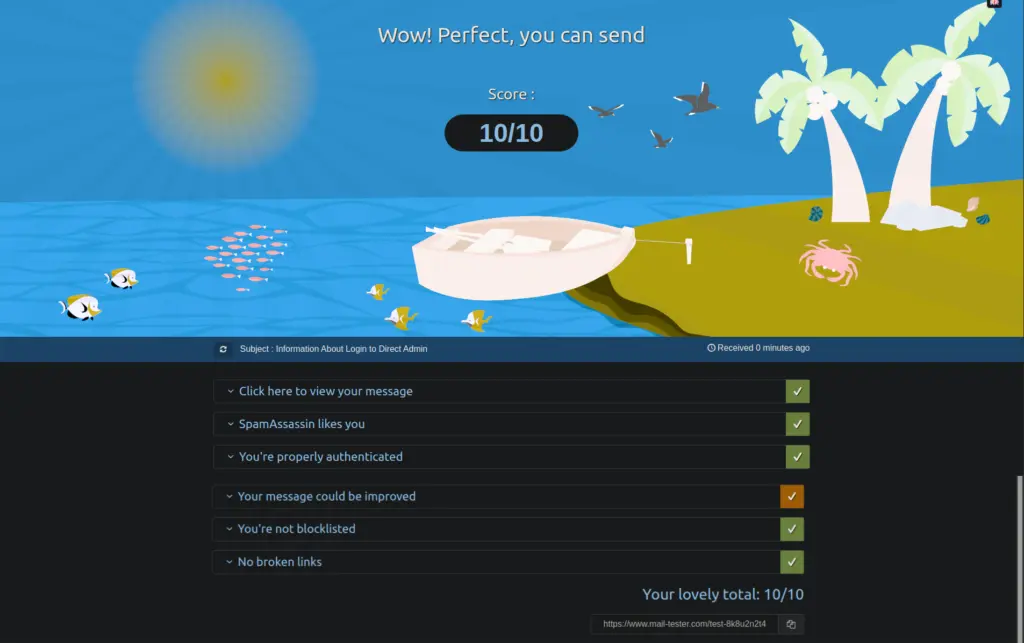 Ujicoba Mail-Tester