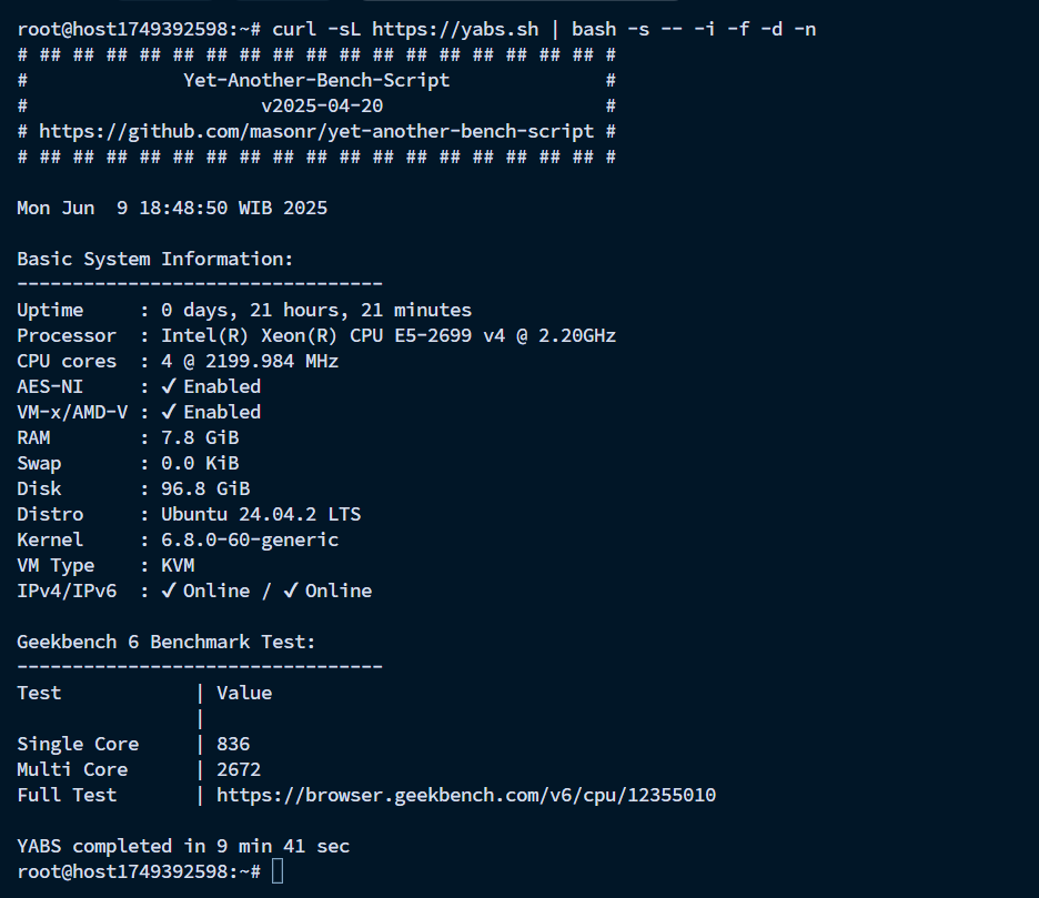 YABS.sh GB6 VPS OrangeVPS