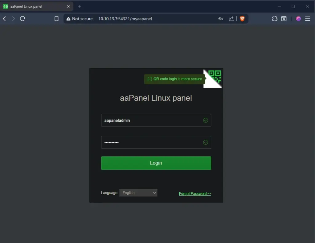 Akses Aapanel Melalui Browser
