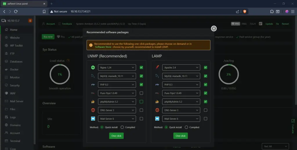 Menginstall LEMP Stack di Aapanel