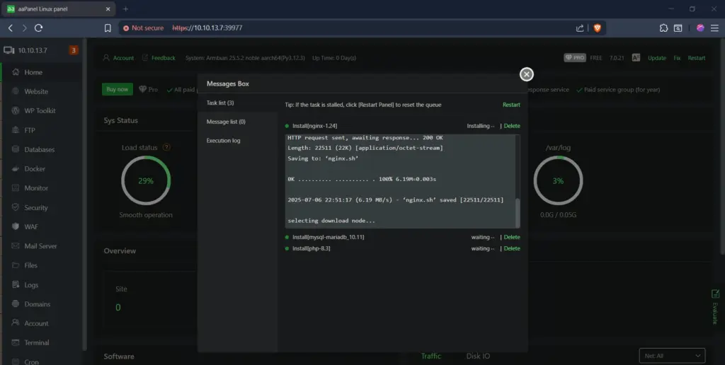 Proses Instalasi Stack LNMP